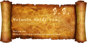 Volosin Valéria névjegykártya